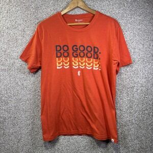Cotopaxi Do Good Shirt Mens Large Orange Graphic Tee Slogan Motivational Outdoor